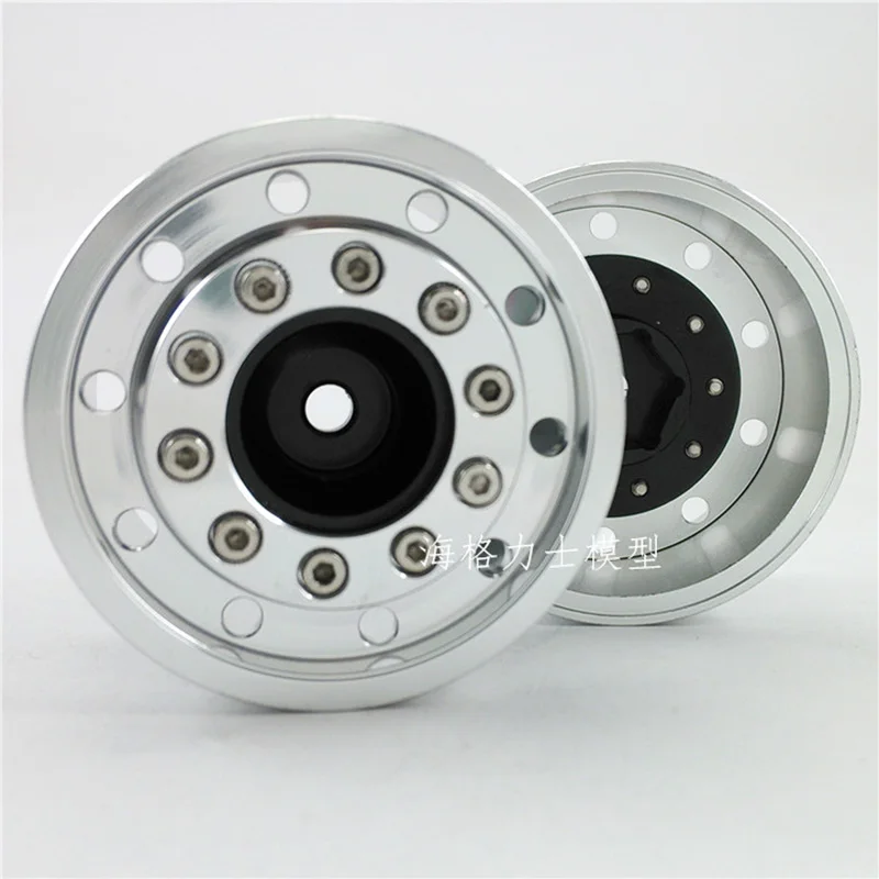 One-axle Wide Wheel Hub Full Metal Rear Wheel for 1/14 Tamiya RC Truck Trailer Tipper Scania 770s Benz Actros Volvo MAN DIY Part