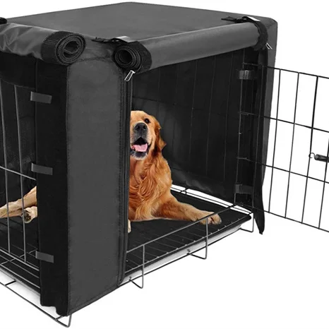 Factory Direct Sales Black Rectangle Oxford Kennel Cover with Waterproof