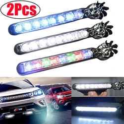 1-2 pces farol automático carro energia eólica luz diurna 8leds carro universal energia eólica alimentado luz de circulação diurna lâmpada auxiliar