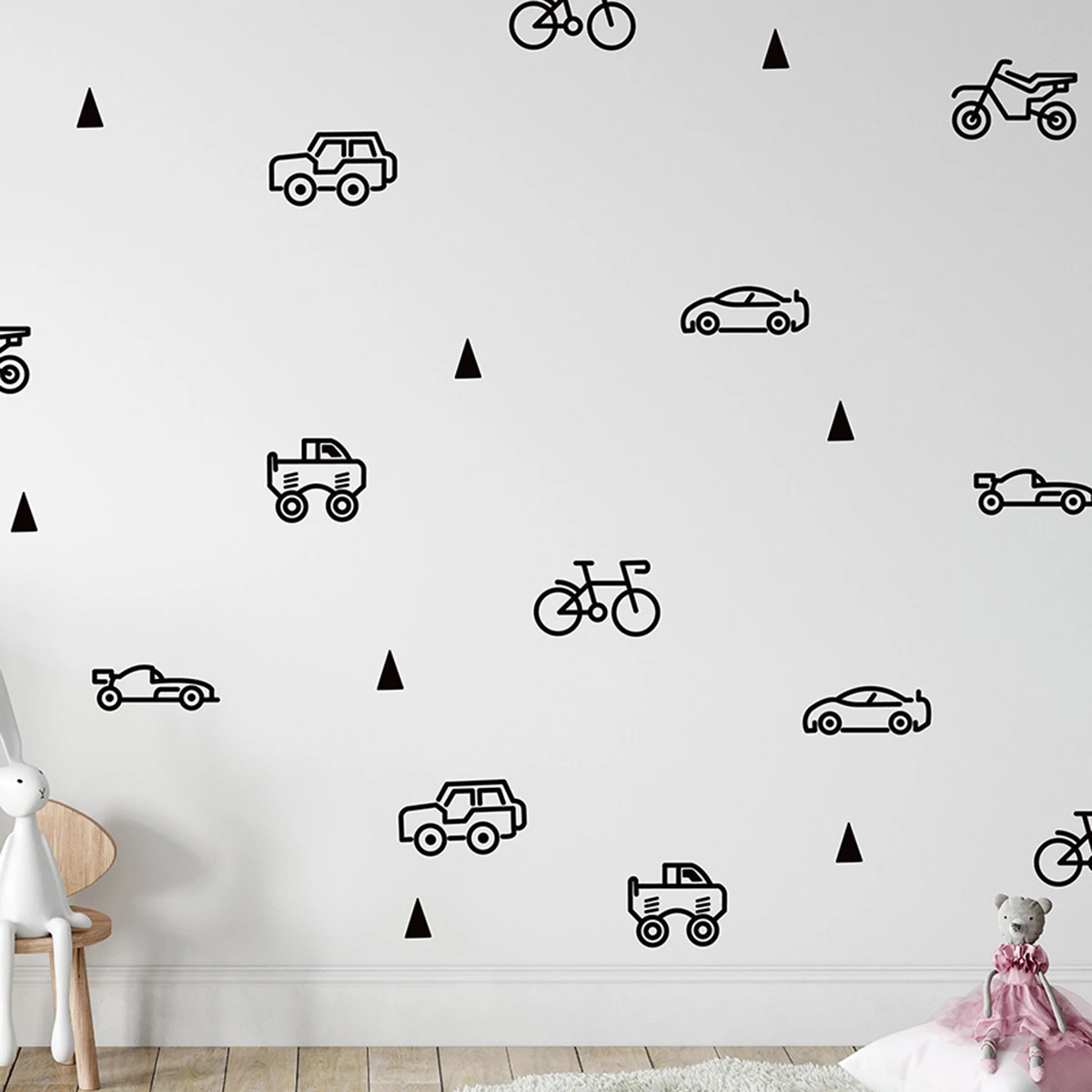 Bicycle Sedan Pickup Motorcycle Racing Vinyl Decoration Front and Rear Spare Boxes Car Windows Body Removable Stickers WU055