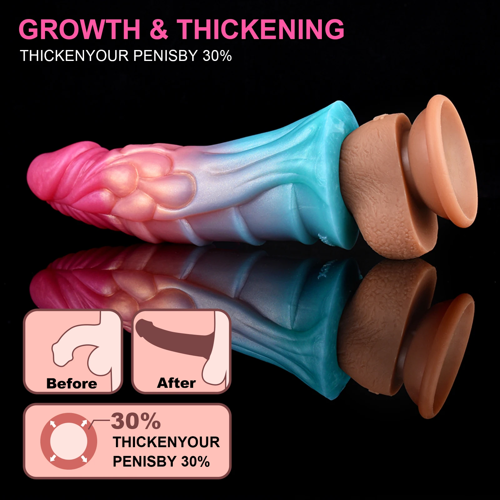 Penis Sleeve Enlargement Silicone Penis Extension Cock Enlarger Reusable Wearable Soft Silicone Monster NNSX-HX5136