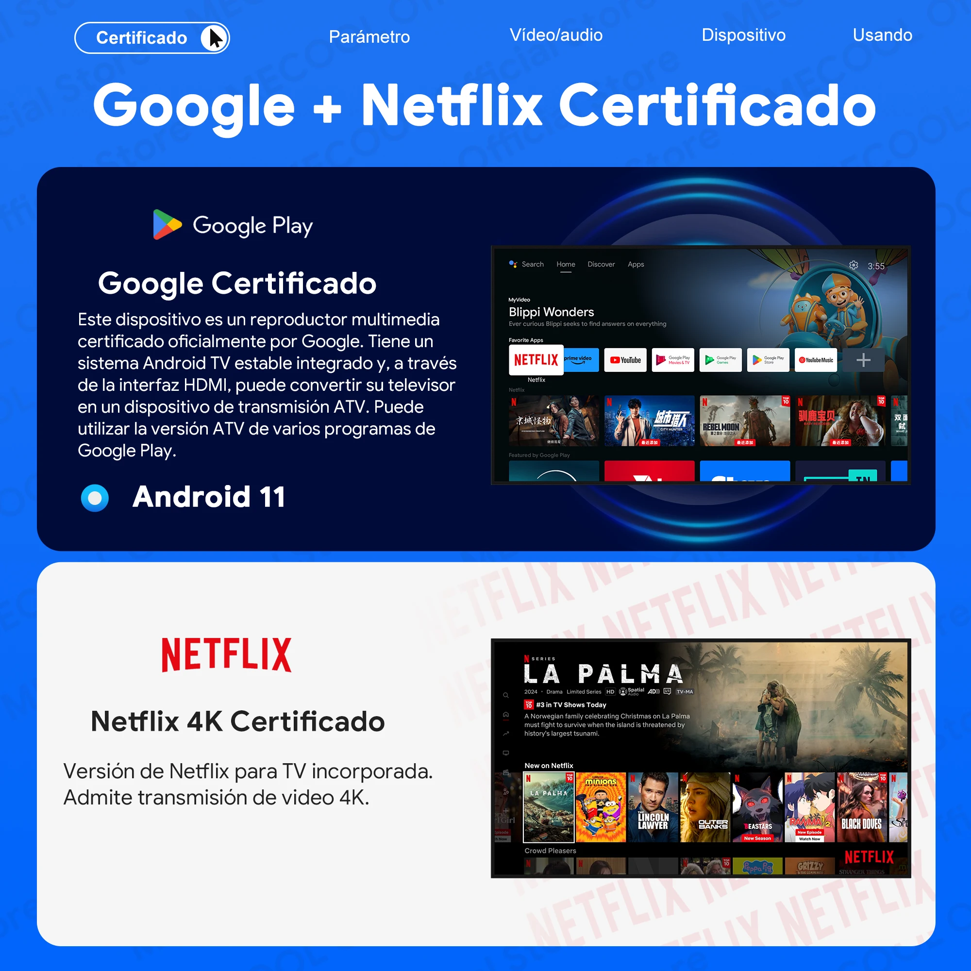 MECOOL DVB T2 Android TV Box KT2 con Android 11 Google Netflix certificado ATV 100M 2 + 32G S905Y4 WIFI 2,4G/5G 2T2R DVB Media Box