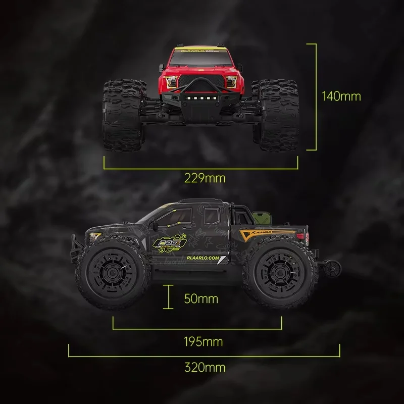 Monster Truck Jouet pour Garçon, Voiture RC 1/14, 3s, 4wd, Brushless, Escalade, Modèle, Télécommande Électrique, Cadeau