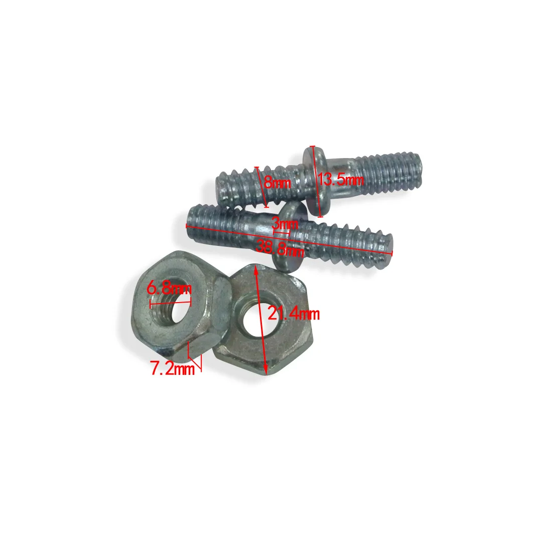 2 paia di dadi perni a barra per motoseghe Stihl MS170 MS180 MS210 MS230 MS250