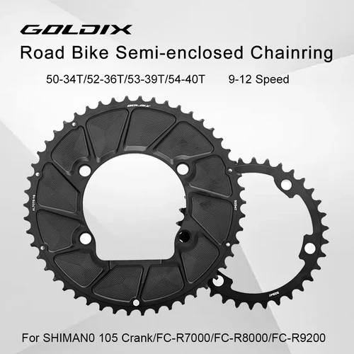 GOLDIX 110BCD 2X plato doble 9-12S plato de bicicleta de carretera 7075 aleación de aluminio 4 pernos rueda de cadena para SHIMANO 105 R7000 R8000