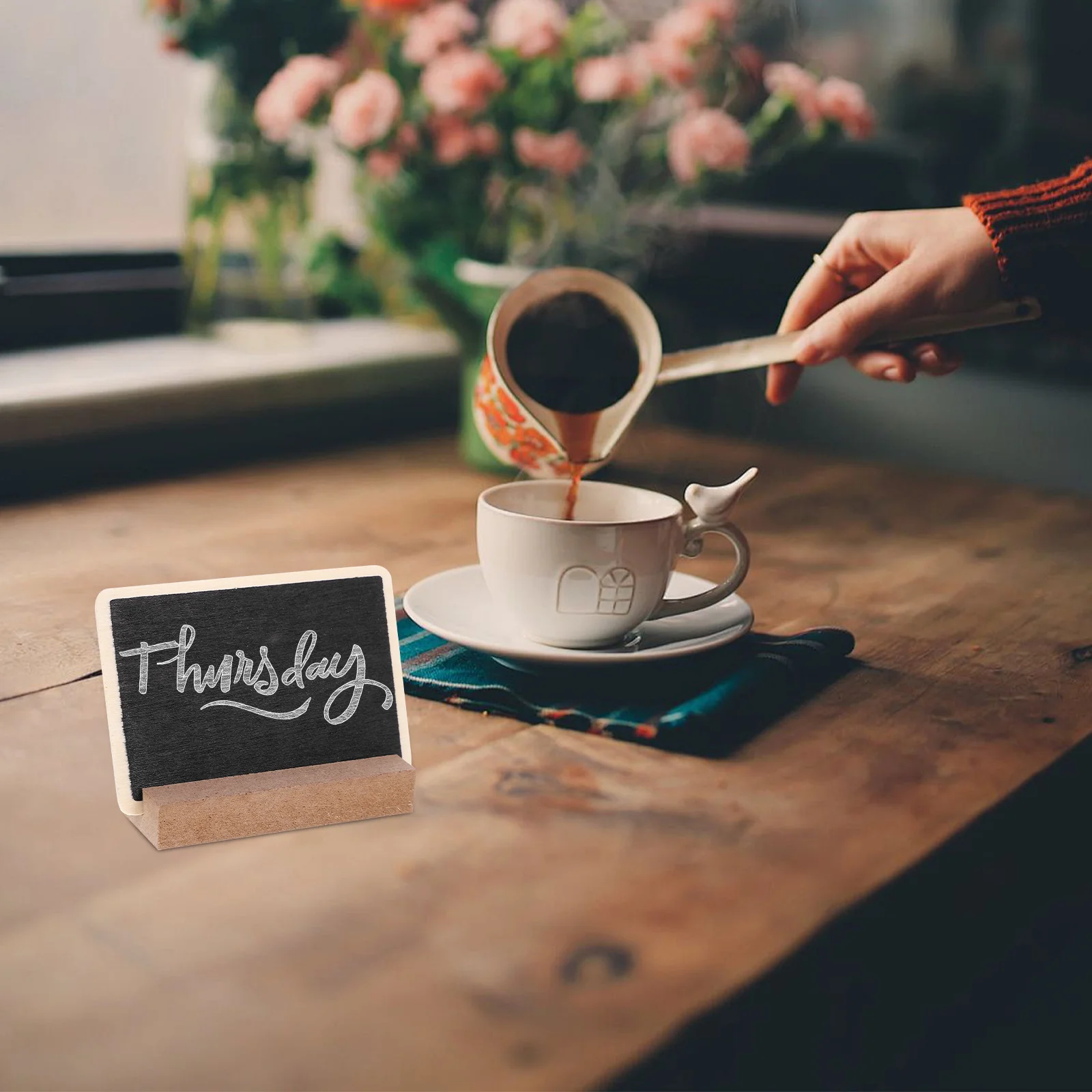 10 set Mini Wooden Chalkboard Tabletop Message Board For Home Coffee Shop Small Blackboard Sign Craft Display Erasable