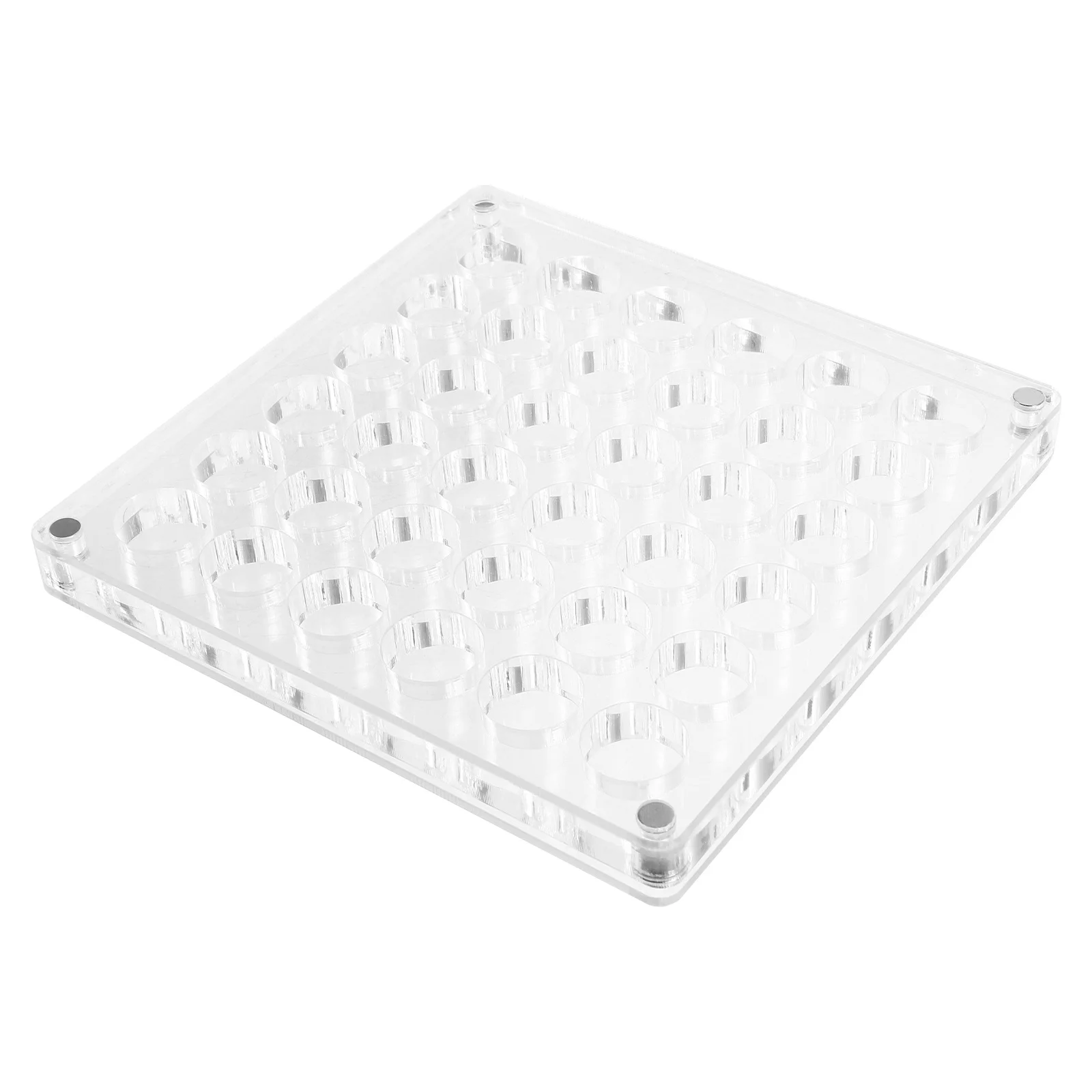 

Acrylic Seashell Storage Box Round Grid Clear Display Case Jewelry Organizer Mini Shell Holder Specimen Container Portable