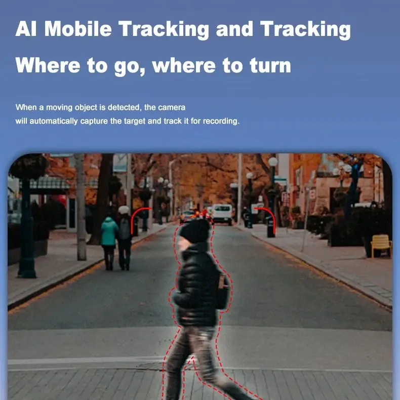 8MP Outdoor Dual Lens Wireless PTZ Alarm IP Dome Camera Full Color AI Humanoid Detection Home Security CCTV Baby Monitor