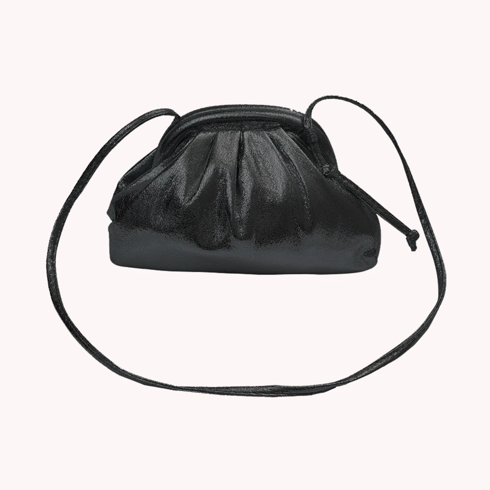 

Women Crossbody Shoulder Bag Fashion Pleated Ruched Shoulder Bag Sparkly PU High-Capacity Lightweight Attending Banquets