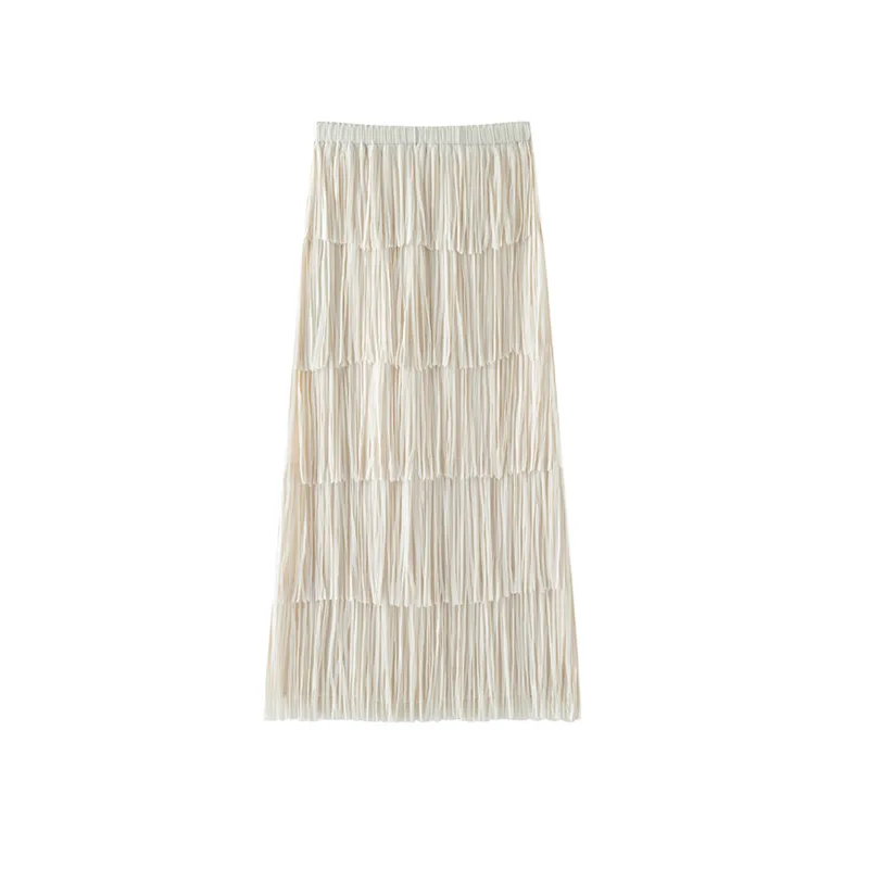Miyake Pleated Tassel Skirt Women 2026 Design Sense Niche Autumn New Elegant Versatile Commuting Slim Draped Jupe Tassel Skirt
