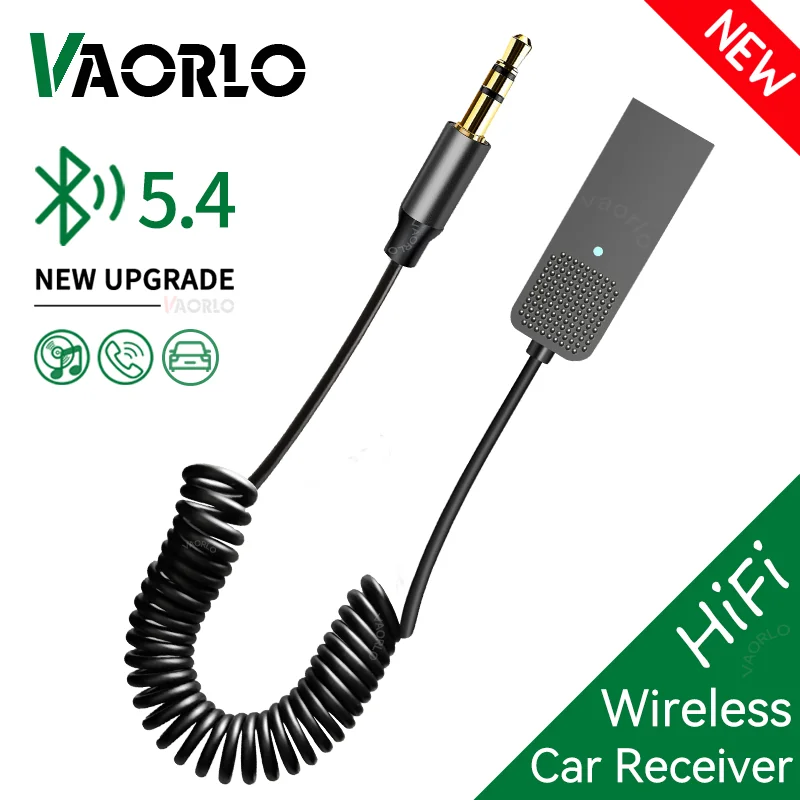 Nowe ulepszenia Odbiornik audio Bluetooth 5.4 USB do 3,5 mm AUX Samochodowy bezprzewodowy adapter muzyczny z mikrofonem HD do zestawu samochodowego Głośnik przewodowy