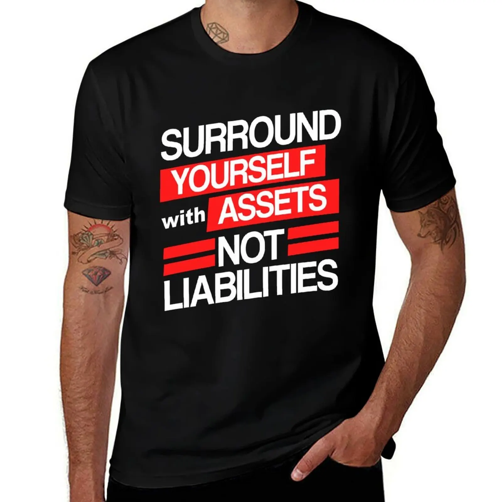 Surround Yourself Assets Not Liabilities Accountant T-Shirt Casual Trendy Short Sleeve T-Shirt