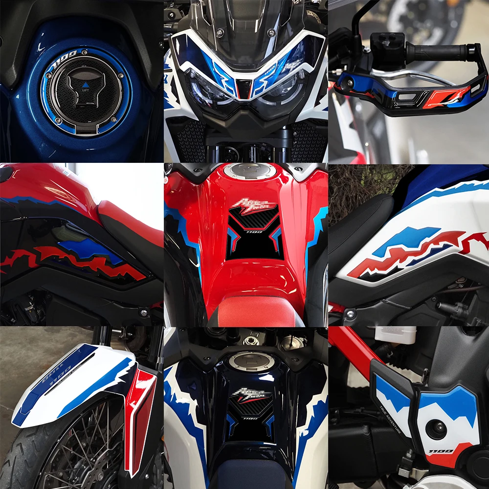 Africa Twin 1100 2025 Motorcycle Accessories 3D Epoxy Resin Sticker Protection Kit Fuel Tank Pad For CRF 1100L Africa Twin 2024