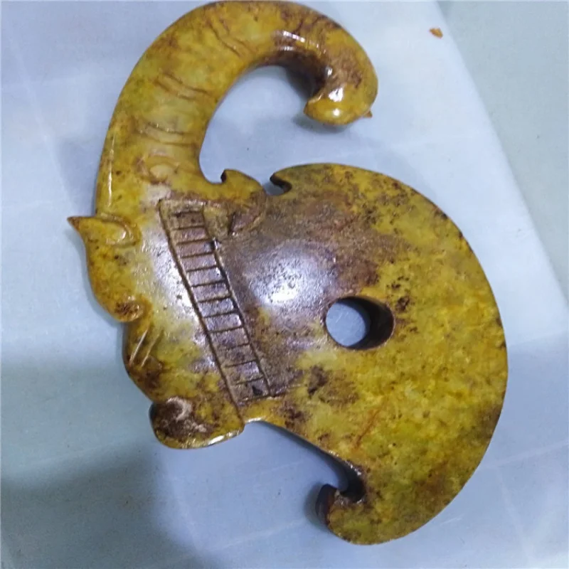 Antique Jade Crafts Miscellaneous Collection Xiuyan Jade Antique（Old Jade Axe）Pendant Jade Pendant