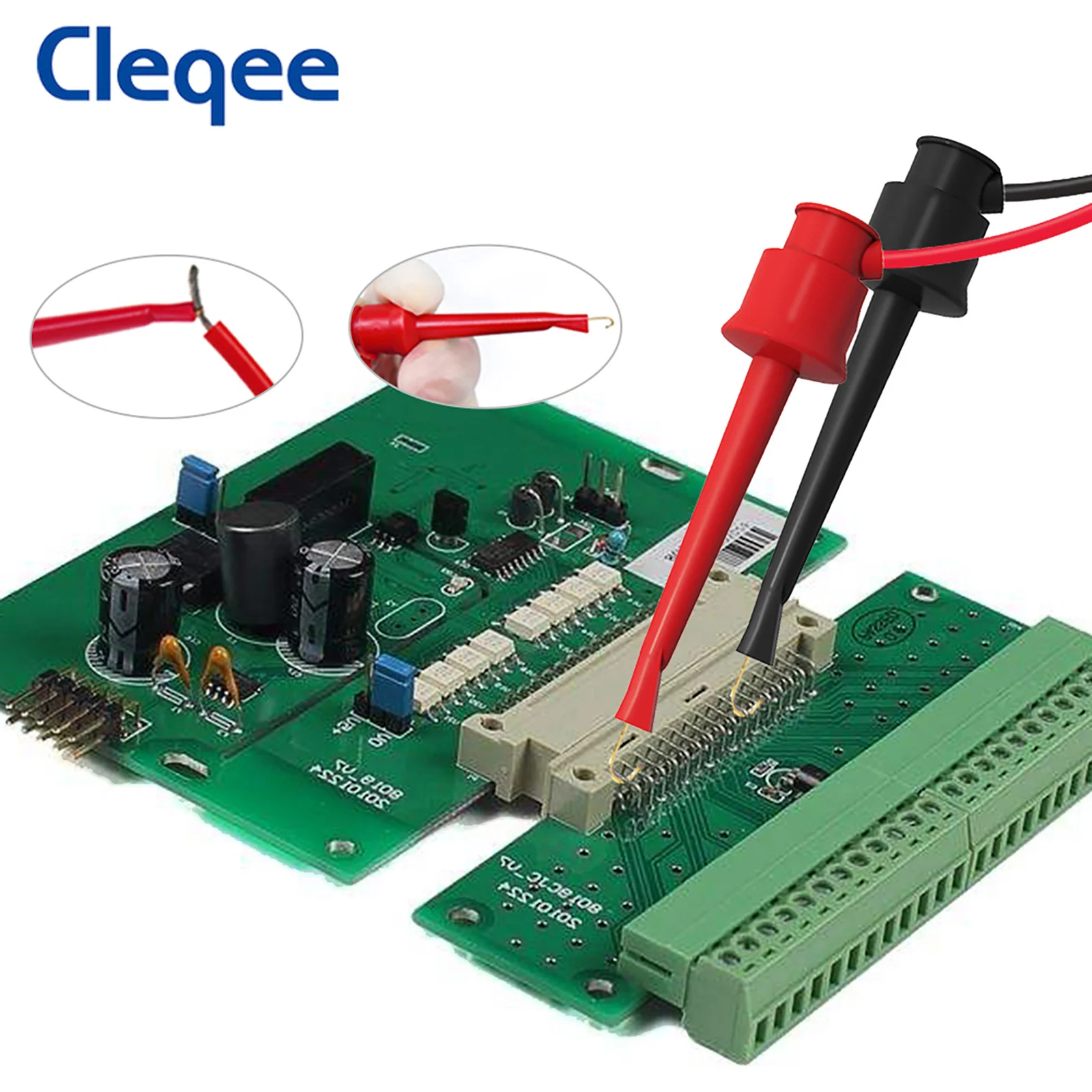 Cleqee P6100B 100MHz Oscilloscope Probes X1/X10 + P1007B Test Hooks Leads Mini Grabber to BNC Coaxial Cable Insulated Probe 10:1