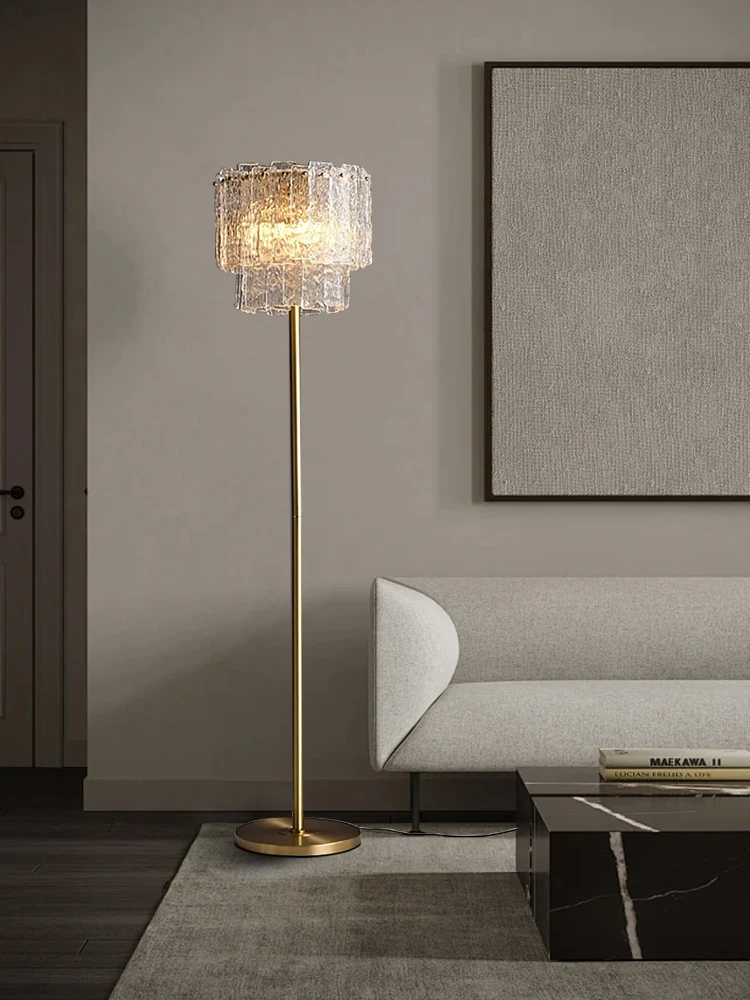 

Gold Classy Floor Lamp Dimmable Luxury Home Decor Crystal Glass Standing Light Mood Lights Bedside Sofa Decor Standard Lamps