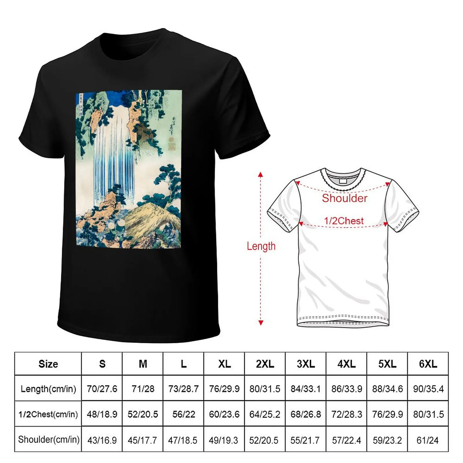 Hokusai Waterfall Japanese Art Vintage Retro T-Shirt man graphic t shirt T-Shirt