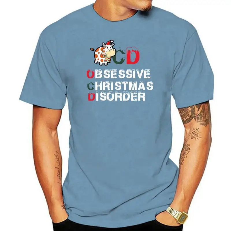 OCD Obsessive Christmas Disorder Cow T-Shirt-Men's T-Shirt-Black