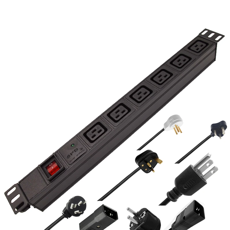 

19 inch Absenteeism PDU Power Strip IEC C19 Socket Overload/Lightning Protection Double-break switch Engineering PDU Power 4000W