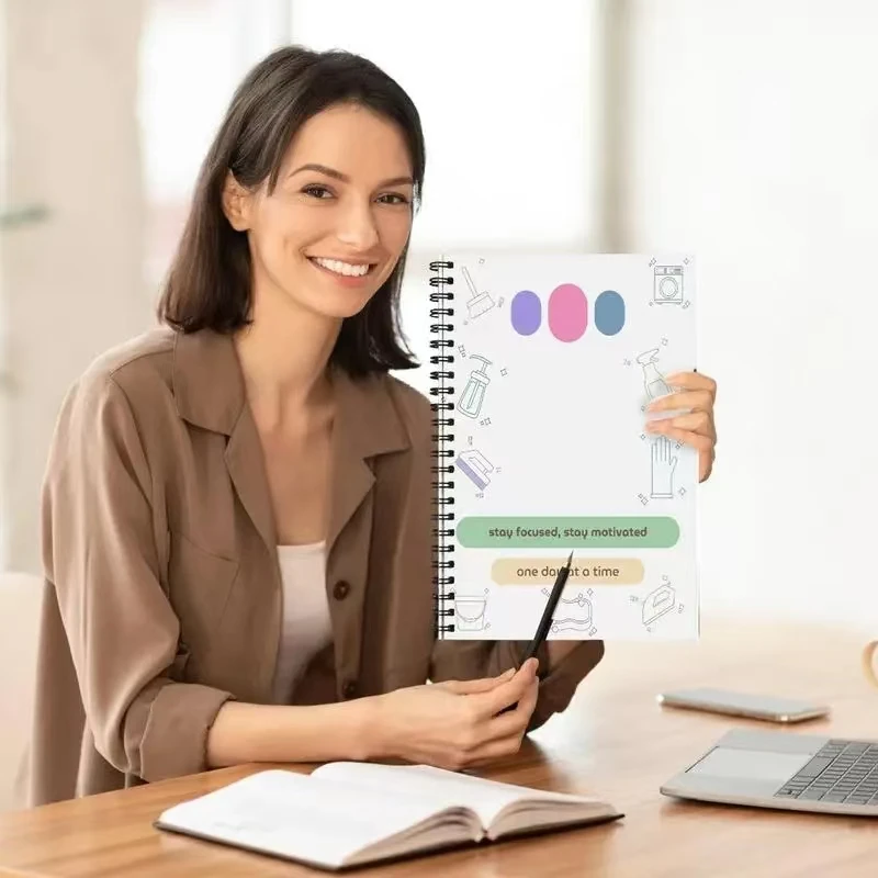 Home TDAH Planner per la pulizia Planner per la pulizia della casa da 45 pagine con grafico dei lavori domestici Programma settimanale e organizer per attività quotidiane per adulti