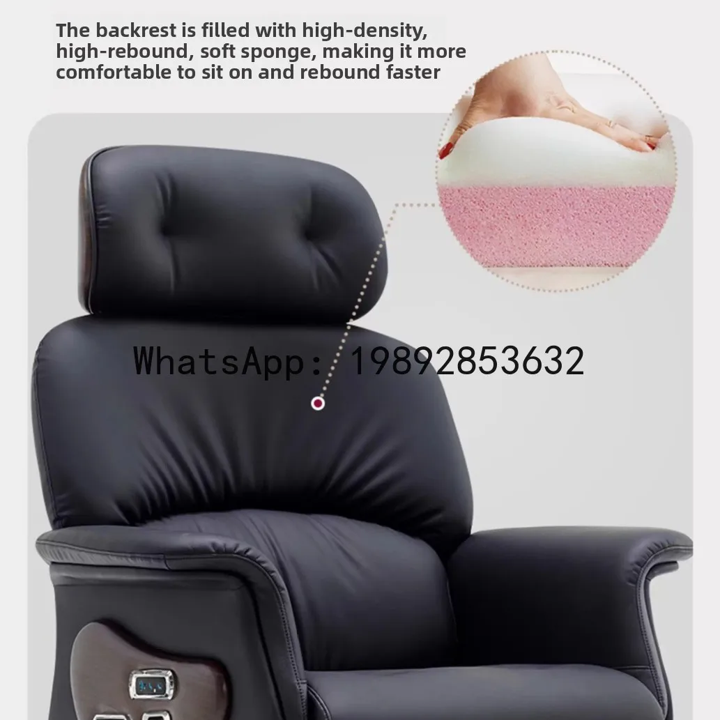 YFY Electric Reclining Genuine Leather Home Comfortable Long Sitting Office Executive Chair with One-Button Start