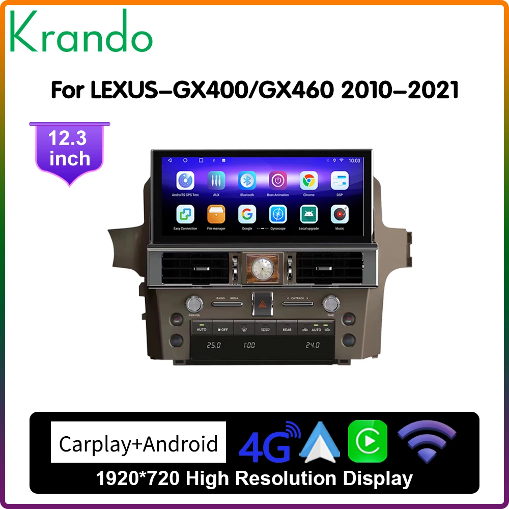 Krando Android 12.3'' Car Radio For Lexus LX570 2016-2021 Navigation GPS Audio Stereo Wireless Carplay Multimedia Player