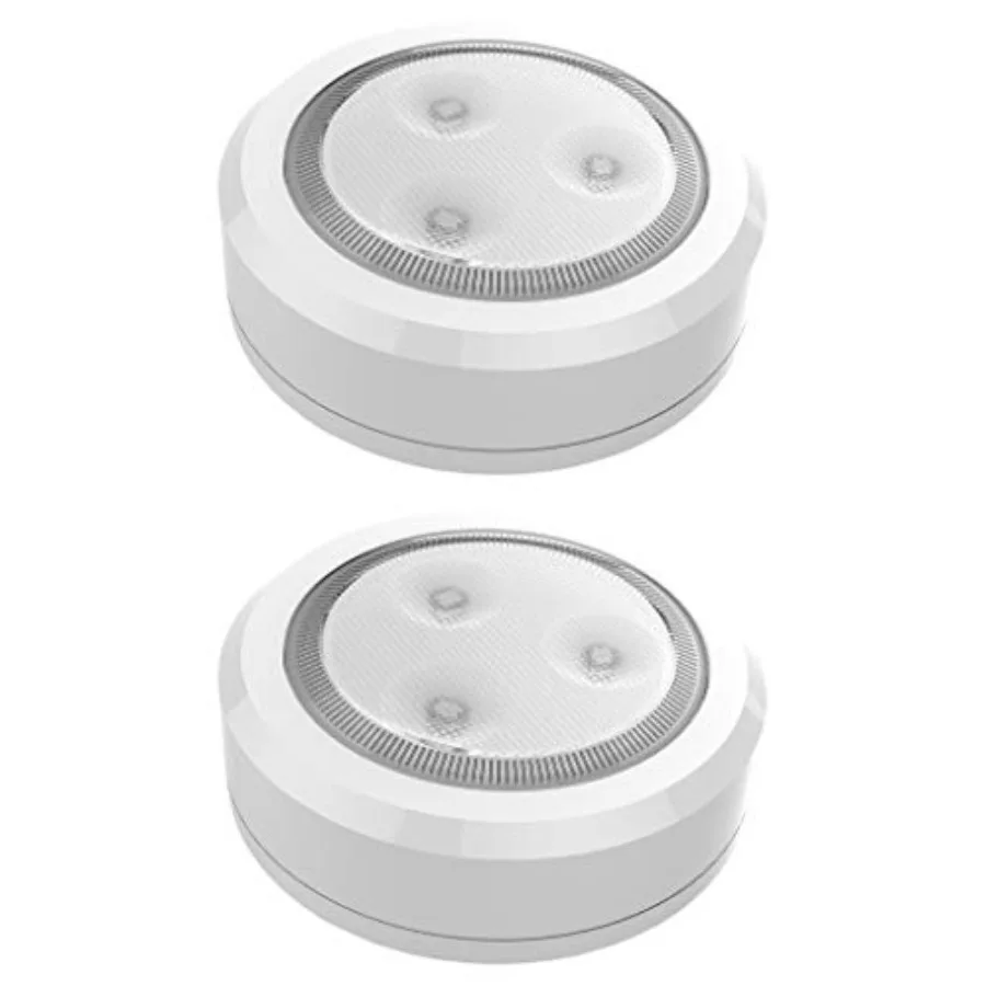 Ultra Thin Wireless LED Touch Lights - Battery Operated Under Cabinet Lighting - Round Puck Lights for Closet, Countertop - Sti