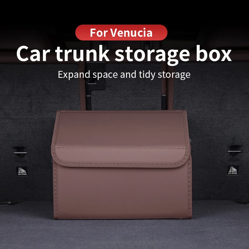 

For Venucia VX6 T60EV Car Trunk Organizer Storage Box PU Leather Vehicle Folding Organiser Box For Auto Seat Back Box