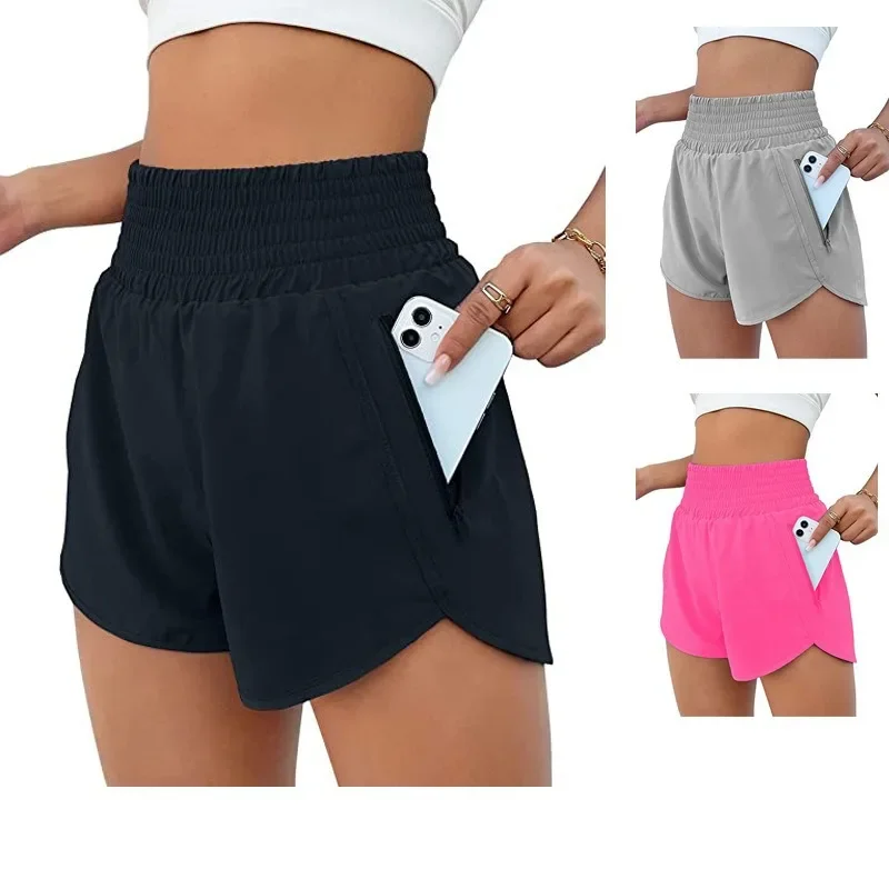 

Women's Sports Shorts High Waisted Running Yoga Anti Glare Elastic Slimming Leggings