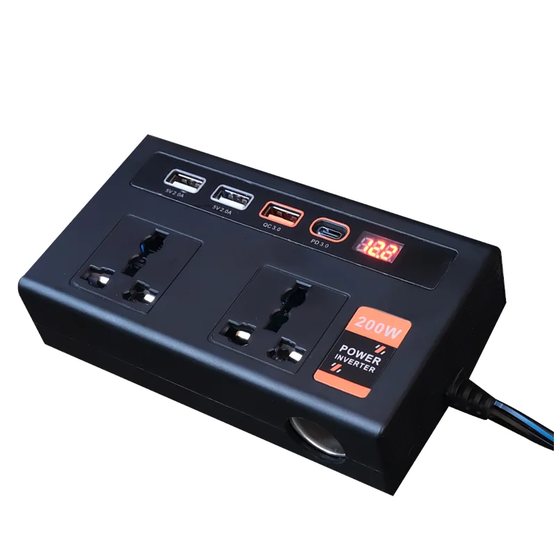 200W AC high power pure sine wave inverter Car inverter 12v conversion 110v 24v conversion 220 Mobile phone fast charging
