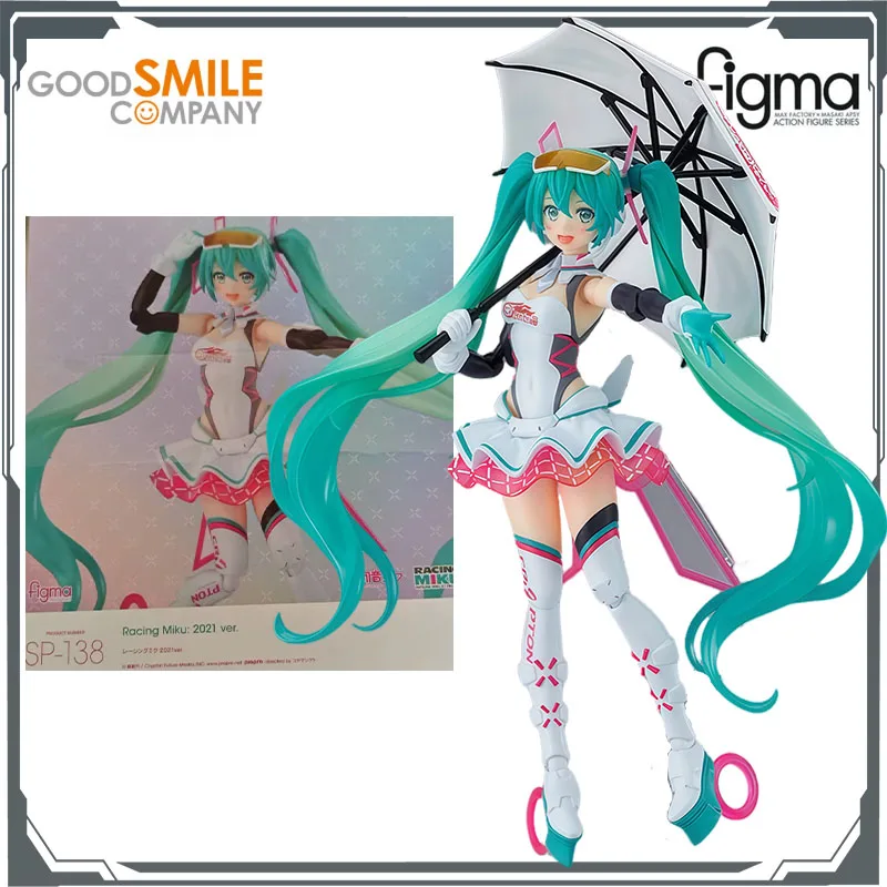 GSC Original FIGMA SP-138 Racing Miku 2021 145mm Anime figuras de acción juguetes para niños regalo de Navidad adornos de modelos coleccionables