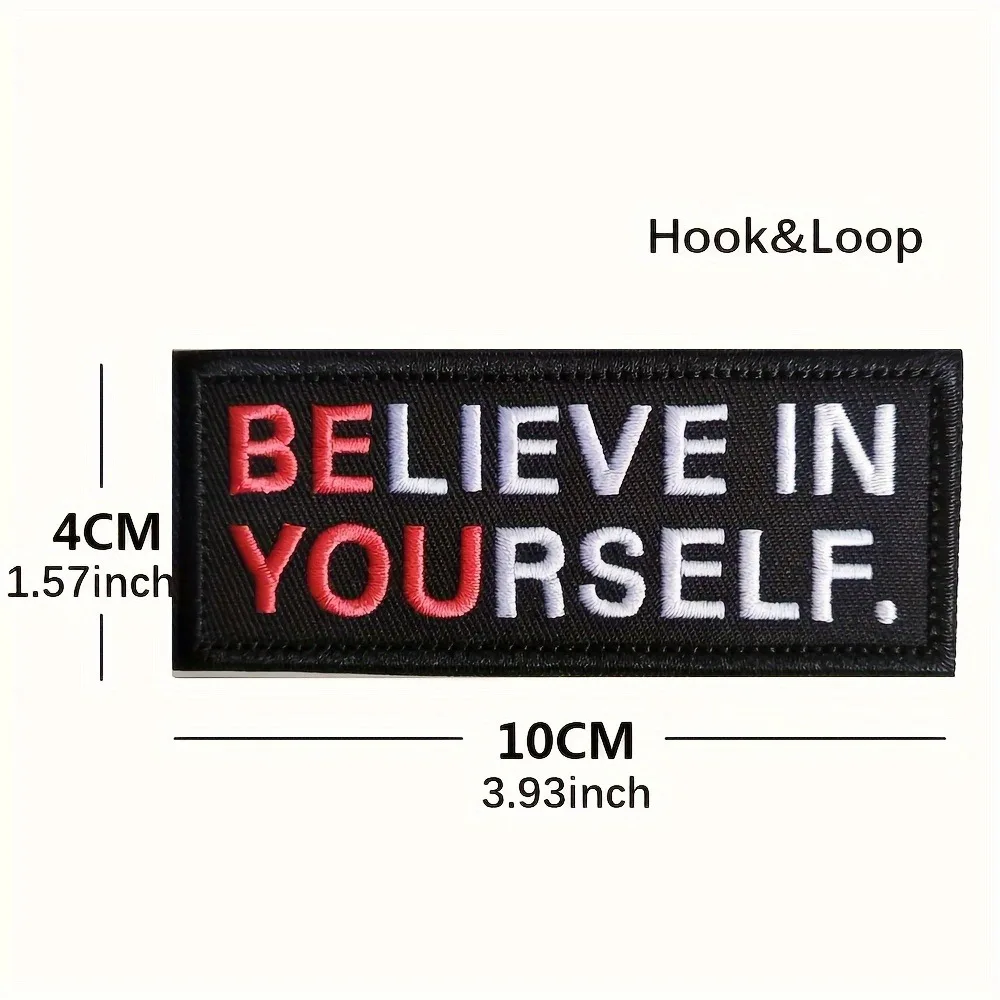 "أثق بنفسك" مضحك ميمي فيلكروس التصحيح هوك وحلقة شارة مطرزة التحفيز الذاتي لحقيبة الظهر التكتيكية مول #4