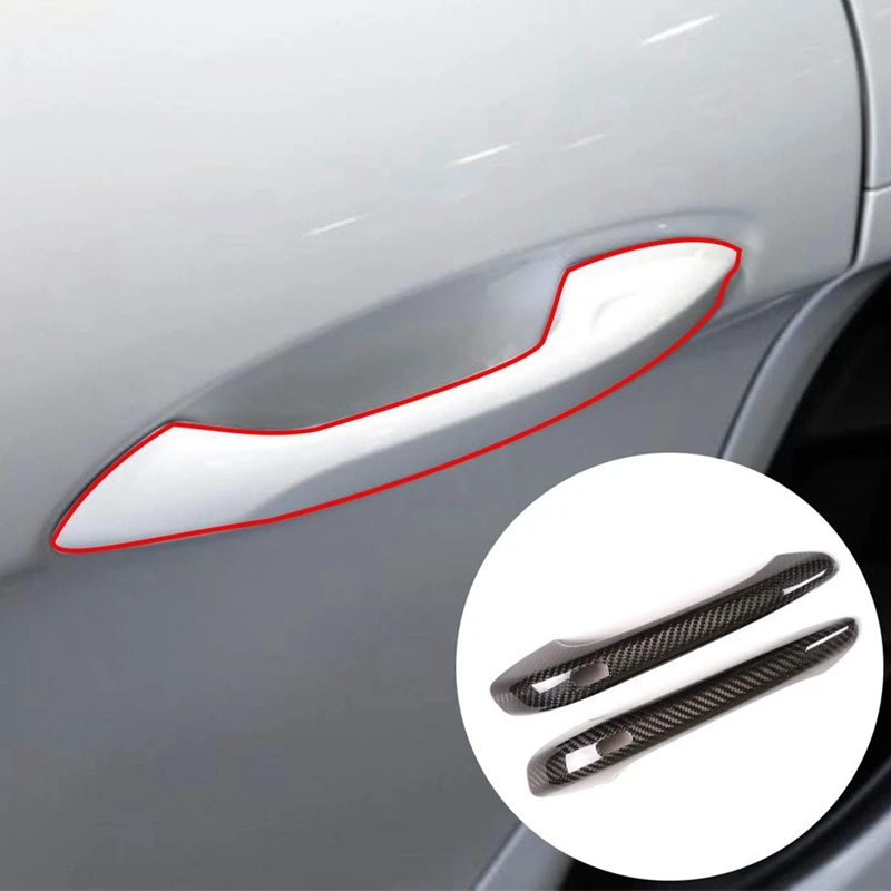 

Car Exterior Door Handle Cover Trim Accessories Dry Carbon Fiber Replacement For Porsche 911 2012-2018 718 2016-2019, With Holes