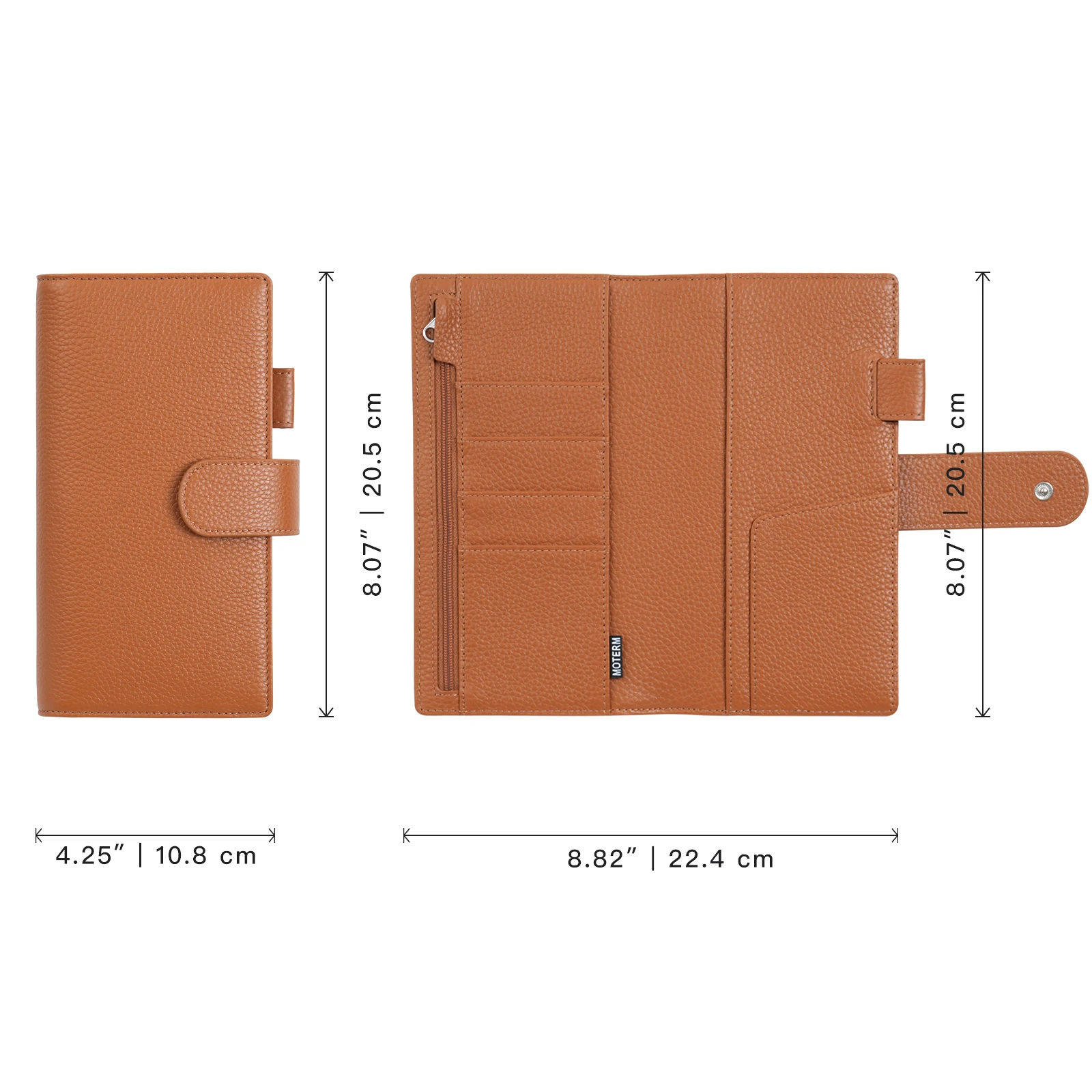 Moterm Weeks Elite Planner Cover for Hobonichi Weeks/ Mega Pebbled Leather Notebook without Large Pocket Organizer Diary