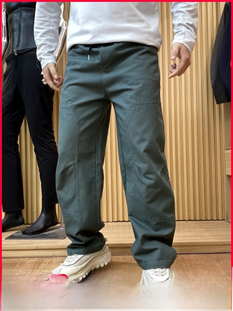 

Spring Fashionable Loose Straight Leg Casual Pants Unisex Line 3D Tailoring Comfortable All-Match Cotton Polyester