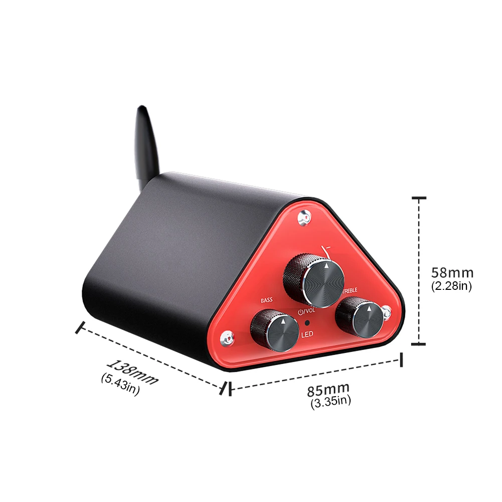 مضخم صوت صغير BT5.4/USB/AUX 3 طرق الكمبيوتر الصوت أمبير 50 واط + 50 واط HiFi 2.0 ستيريو مضخم رقمي للمنزل التلفزيون الهاتف استوديو