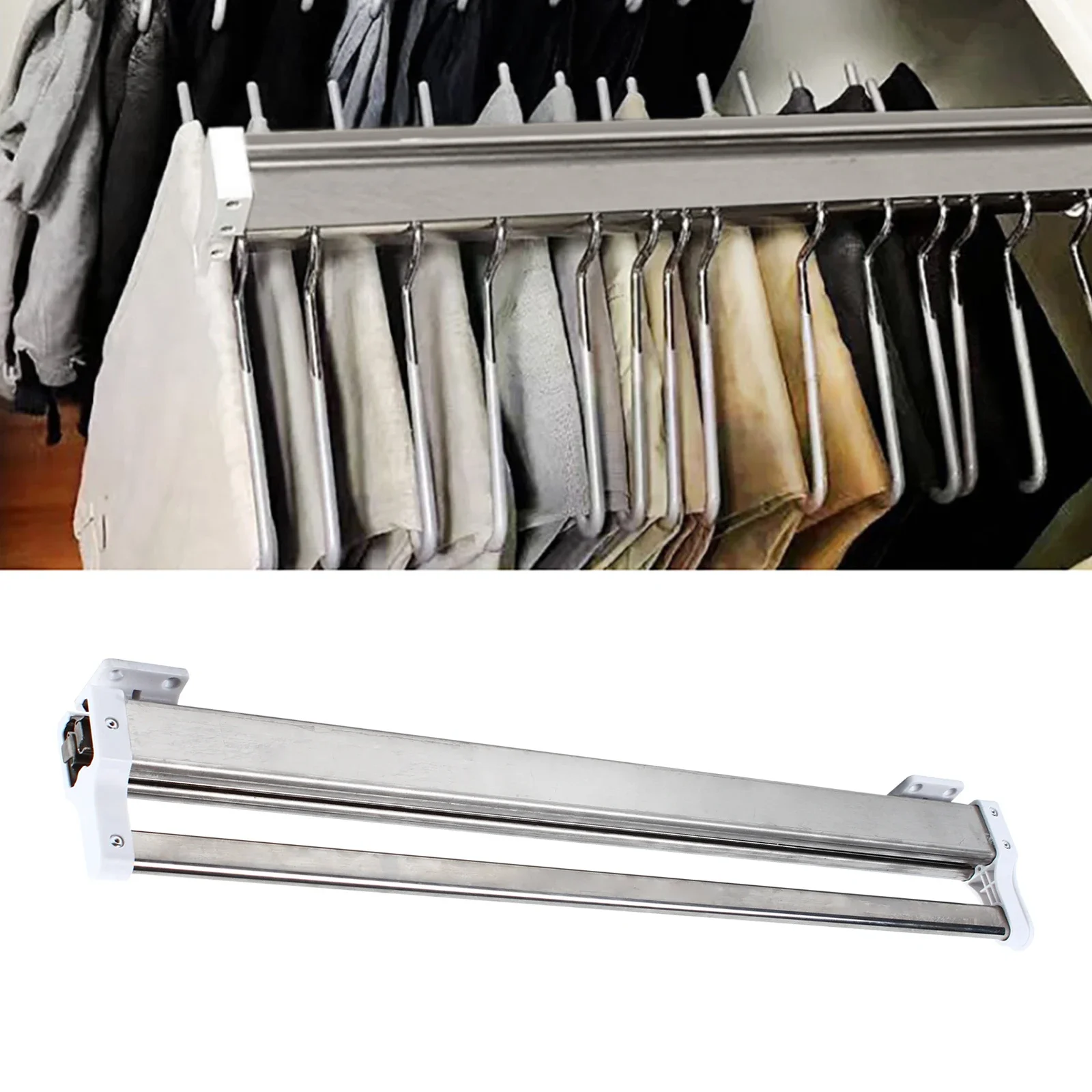 Clothes Storage Hanger Rack Extendable For Pulling Out The Hangers Adjustable Wardrobe Telescopic Rail