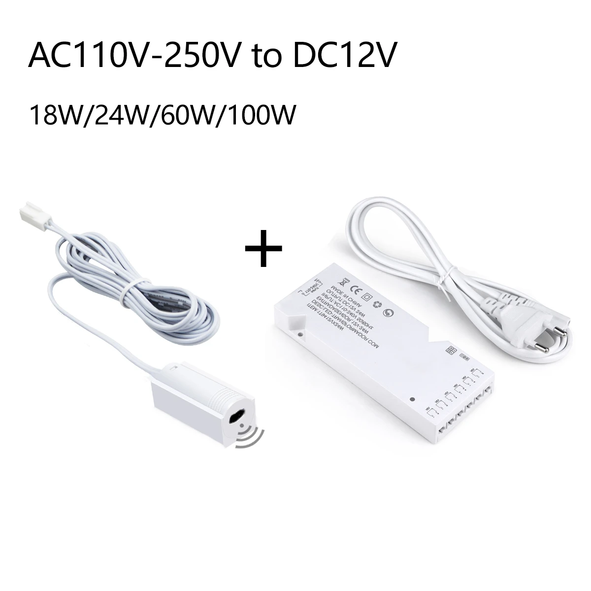 4-10 Dupont Ports 110V 220V to 12V AC/DC Supply Power Converter and Hand Sweep Sensor for LED Light Strip 2835 5050 COB/Lamp Bar