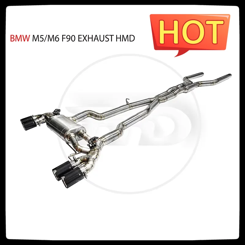 HMD Car Exhaust Catback for BMW M5 M6 F90 Titanium tail section with valve muffler