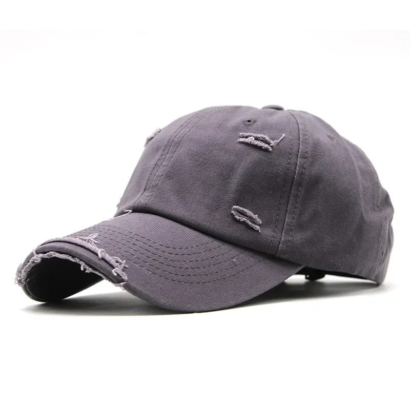 

Retro personality old ripped baseball cap men ins summer tide hip hop versatile soft top curved brim shade cap women