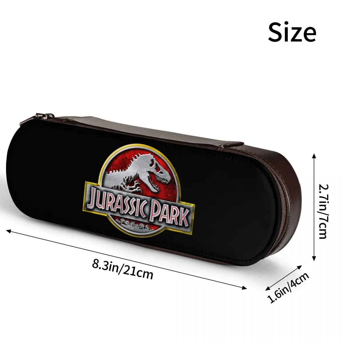 Dinosaur Jurassic ParkLeather Pencil Cases Pen Holder Storage Stationery Supplies Pen Box Pencil Bag for Boys Girls Gifts