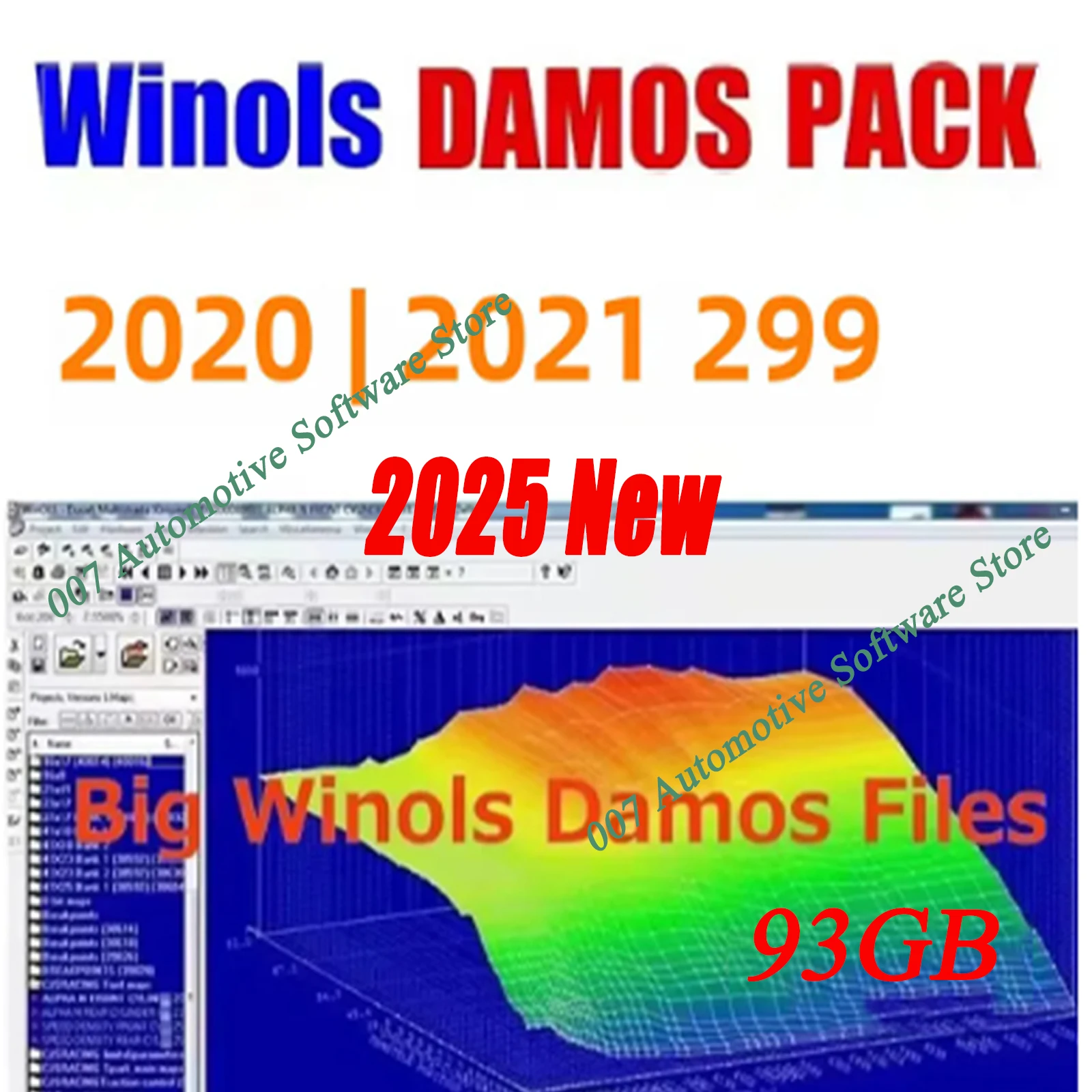 Winols 4.51 Software 93GB WINOLS DAMOS Big Archive Damos Mappacks BIG PACK Chip Tuning Maps Data File for Car Performance Enhan