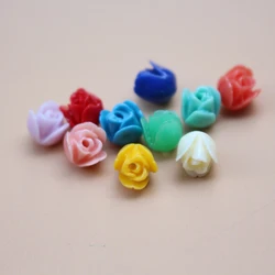 20pcs 7mm Artificial Coral Tulips Flower Beads Color Cabochon Pink Mix color Fashion Beads for Jewelry making DIY Accessoires
