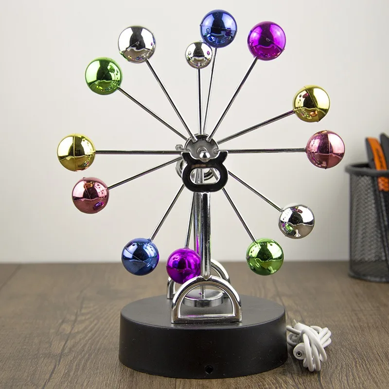Creative Ferris Wheel Color Ball Magnetic Perpetual Motion Device Swing Device Perpetual Motion Device Model Desktop Decoration
