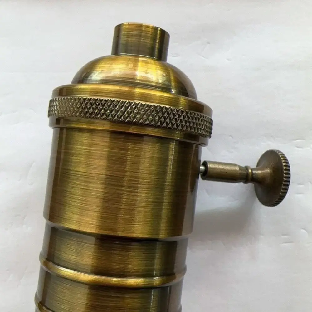 Antique Aluminum E26 E27 Light Socket With Rotary Switch Vintage Style Base For DIY Industrial Lighting Fixtures