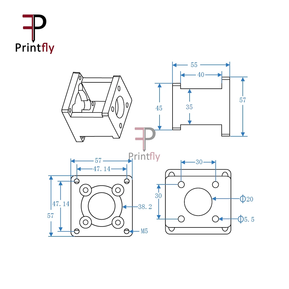 57 Stepper Motor Bracket Nema 23 Fixed Seat Connecting Support