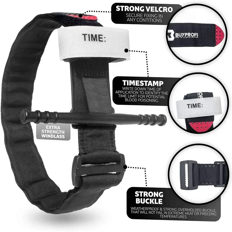 Emergency Tourniquet Tactical Emergency Strap Single Handed Medical First Aid Equipment for Hiking Camping Travel Outdoor Sports