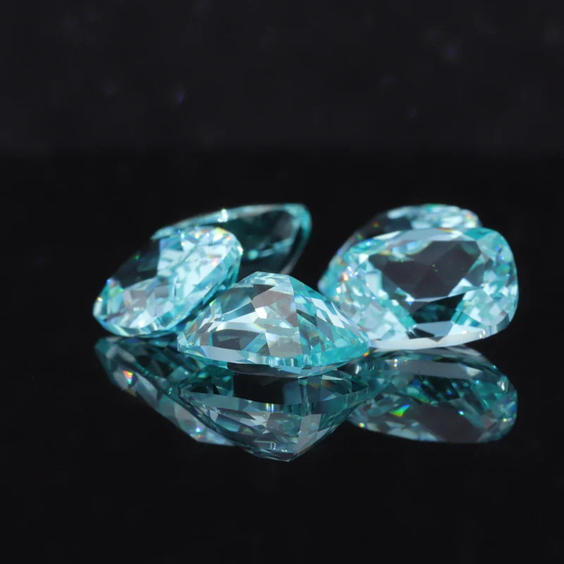 Lab Sapphire Loose Stone Elongated Cushion Shape Paraiba Color For Jewelry Setting