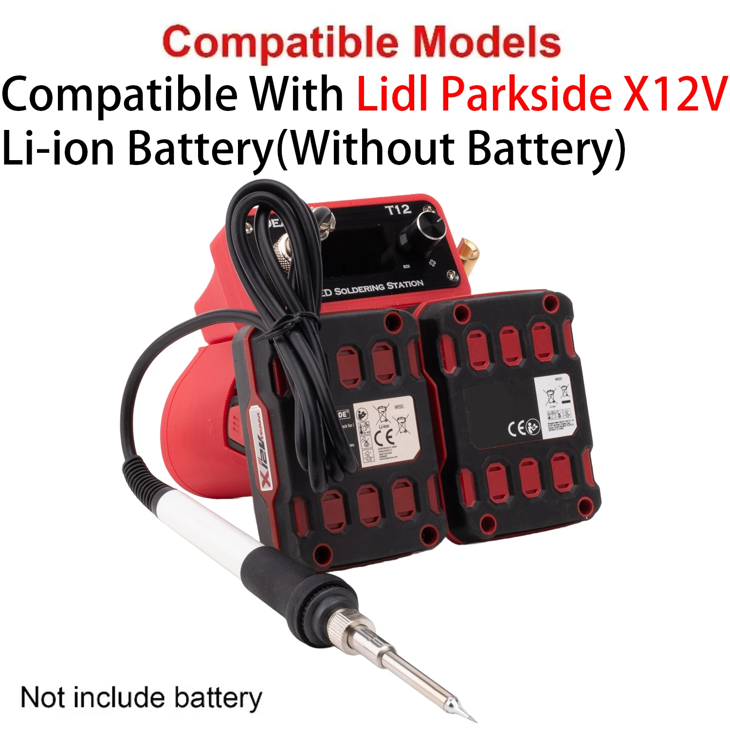 T12 Soldering Station Soldering Iron For Lidl Parkside X12V Li-ion Battery Welding Machine Soldering Accessory