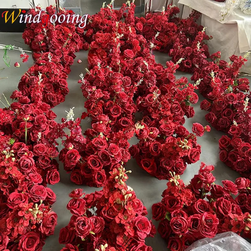 Luxury Red/ wine red /Pink Rose Table Centerpieces Floral Ball Wedding Table Decor Flower Arrangement Event Birthday Party Props